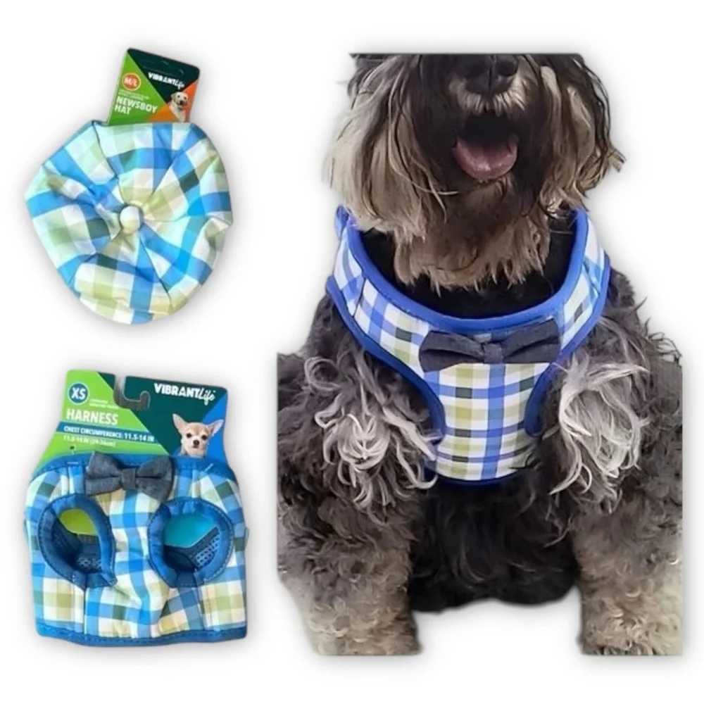 Vibrant Life Dog Plaid Bow Tie Harness